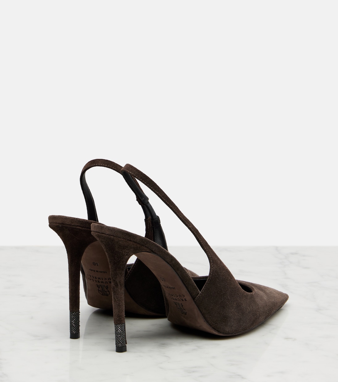 Monili suede slingback pumps | Brunello Cucinelli