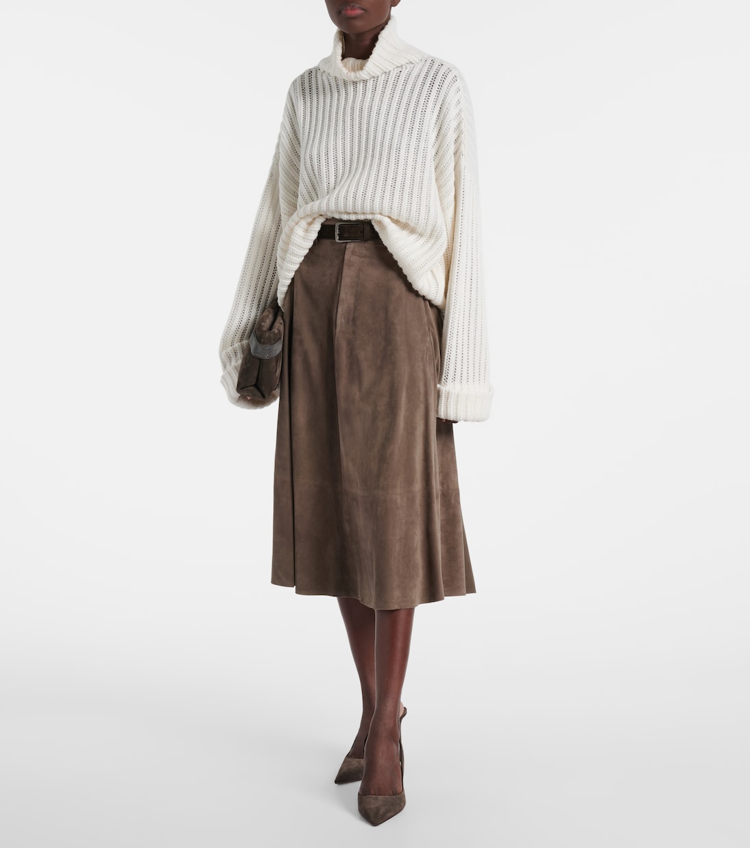 Monili suede slingback pumps | Brunello Cucinelli