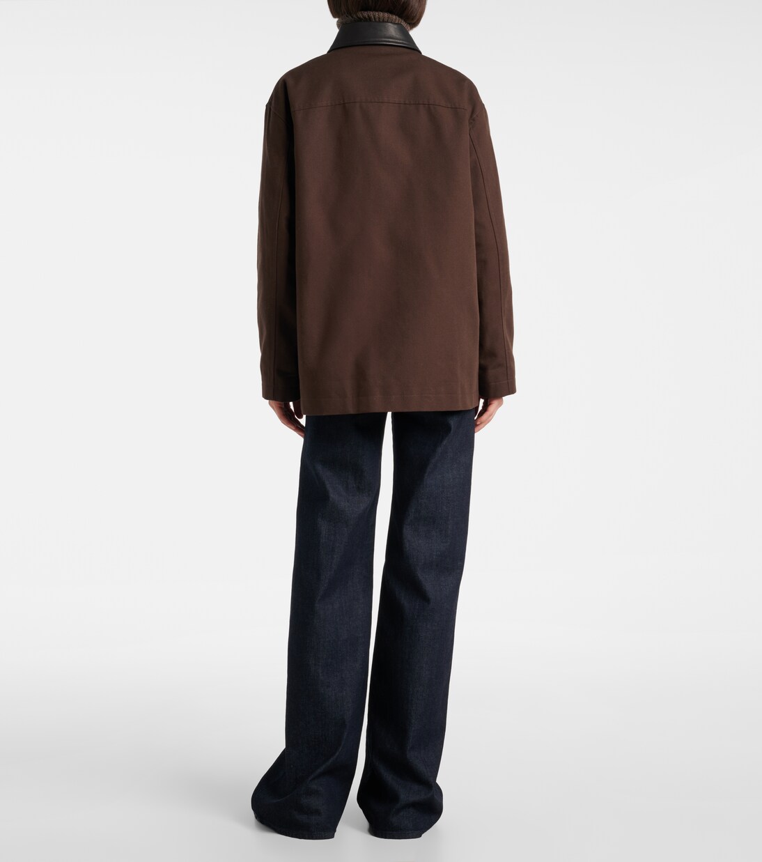 Leather-trimmed cotton jacket  | Nili Lotan