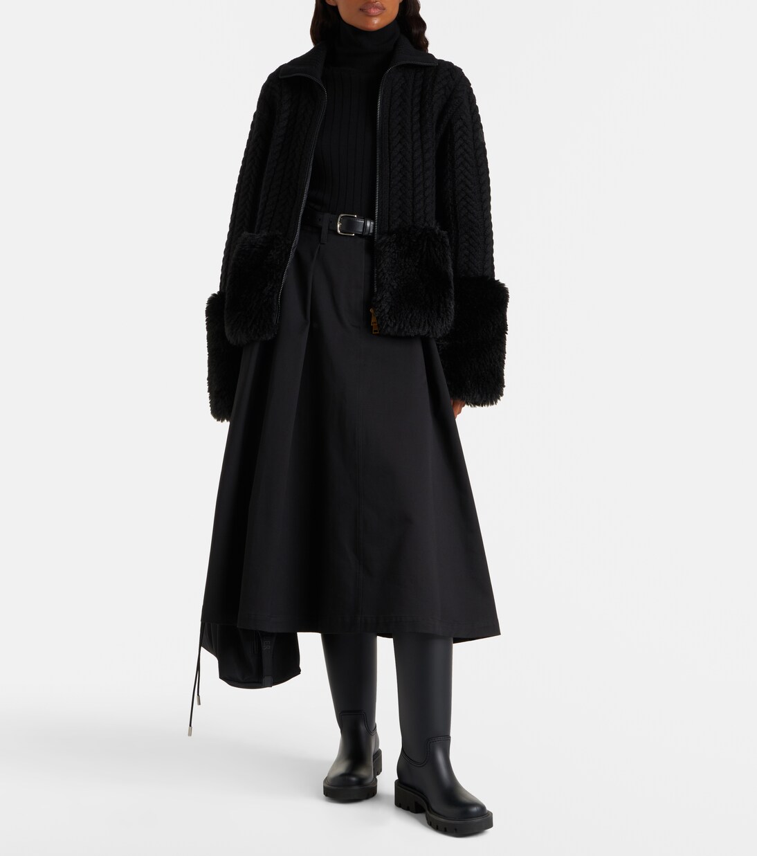 Cable-knit wool-blend cardigan  | Moncler