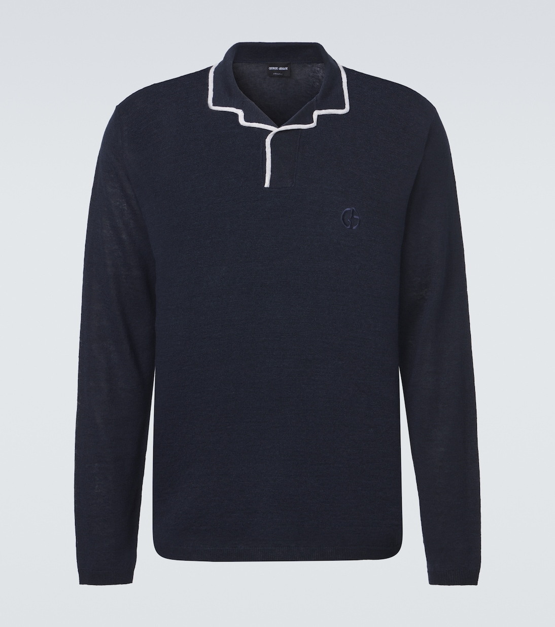 Linen and silk polo sweater | Giorgio Armani