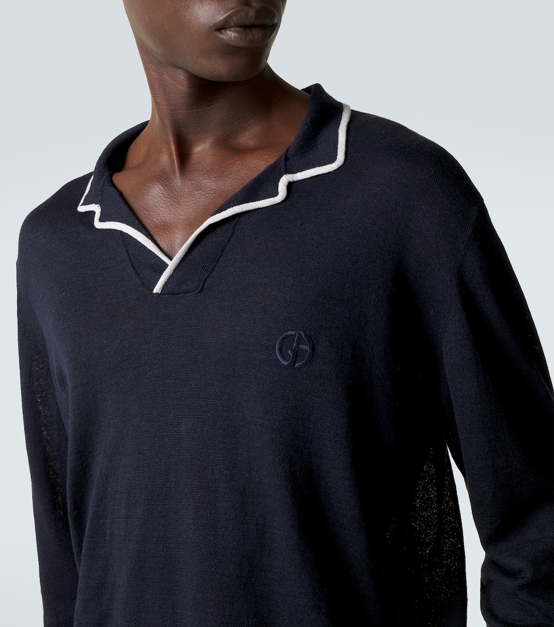 Linen and silk polo sweater | Giorgio Armani