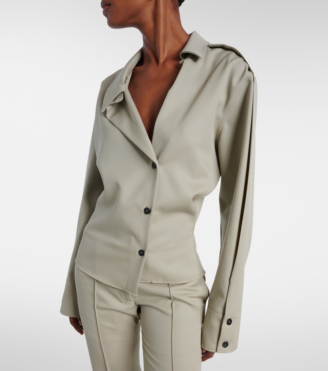 Camicia in lana drappeggiata | The Attico