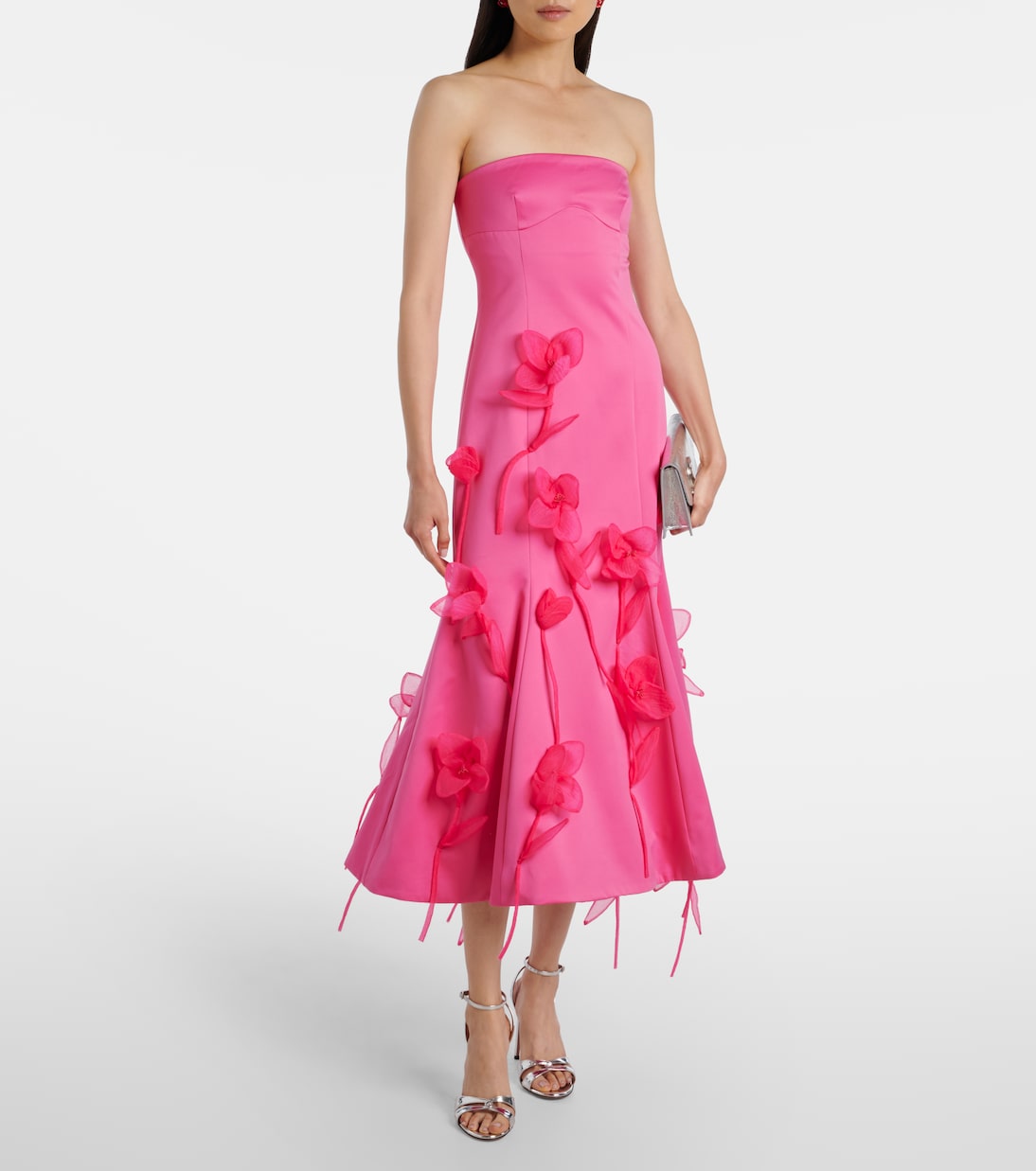 Floral-appliqué midi dress | Rotate