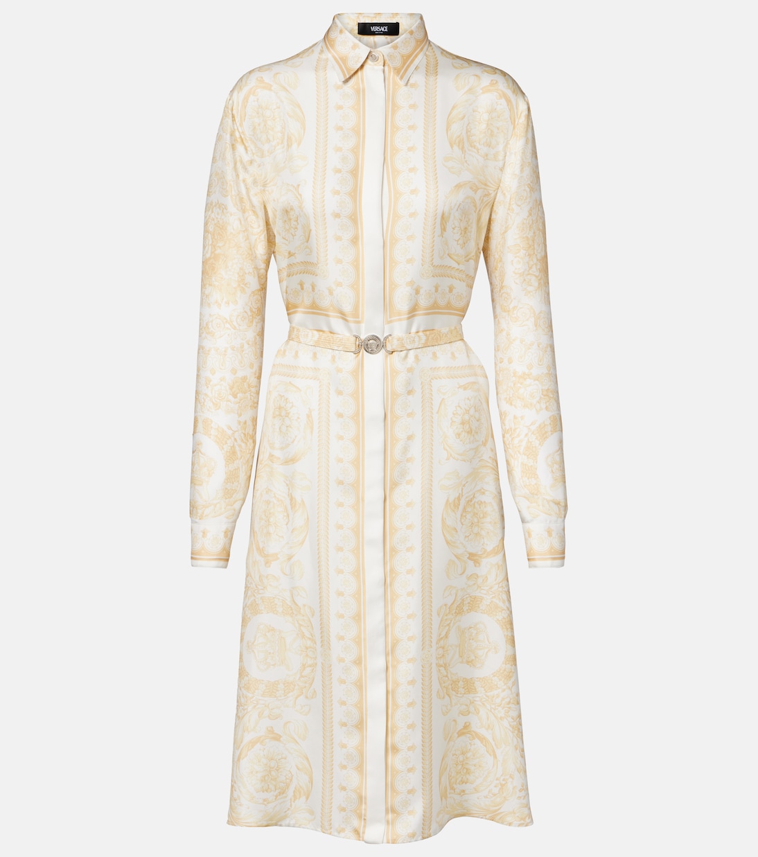 Barocco silk twill shirt dress | Versace