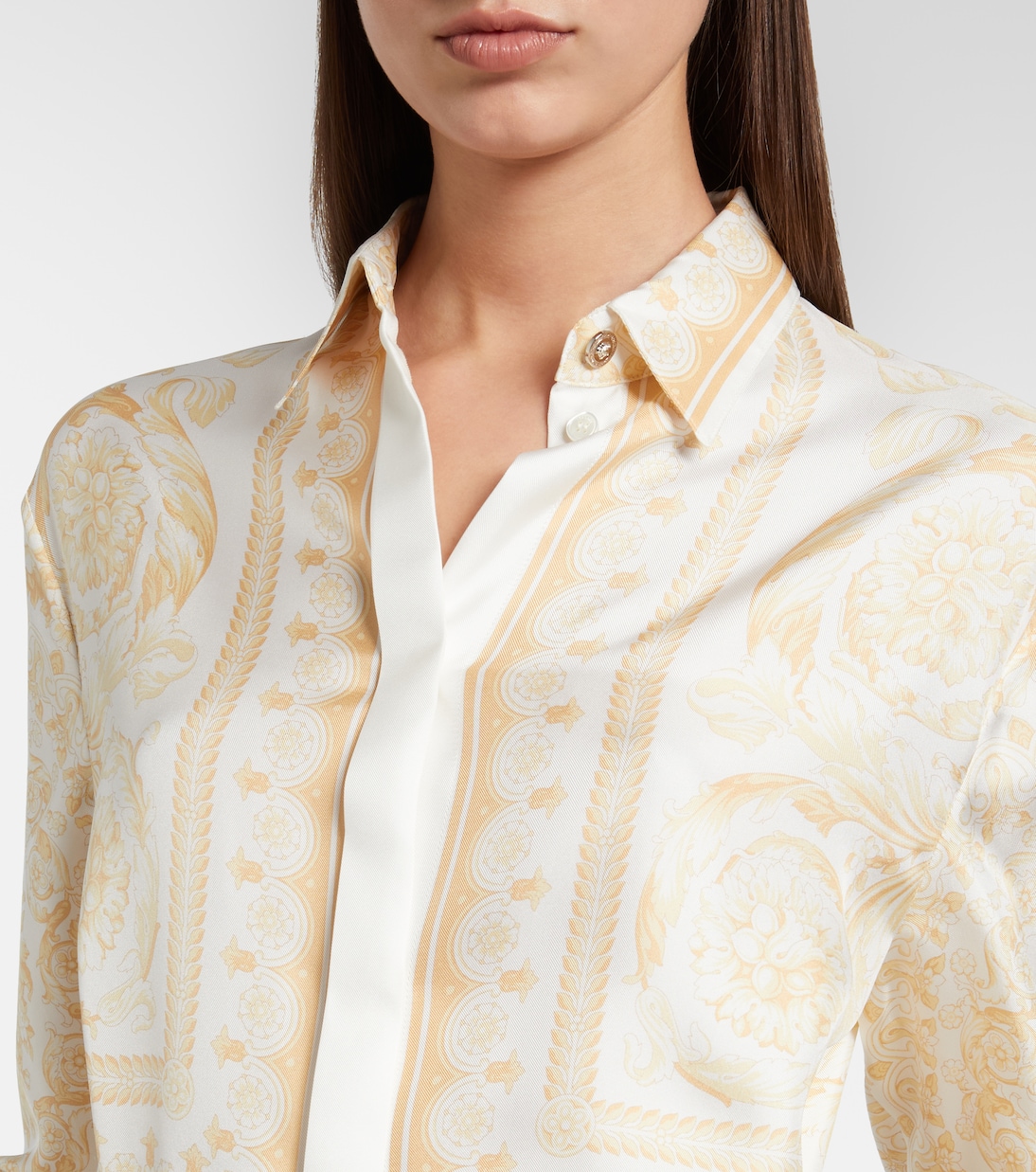 Barocco silk twill shirt dress | Versace