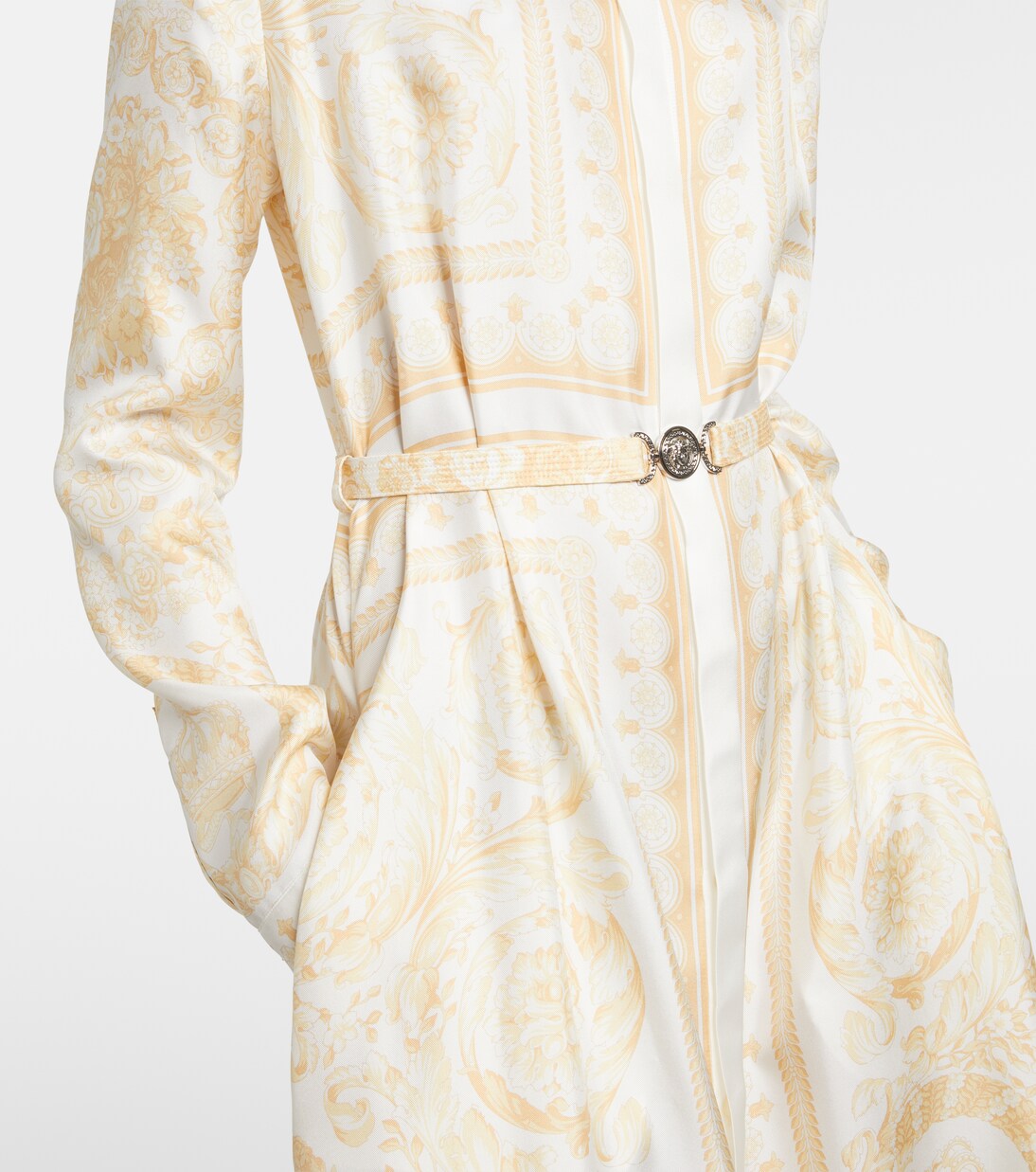 Barocco silk twill shirt dress | Versace
