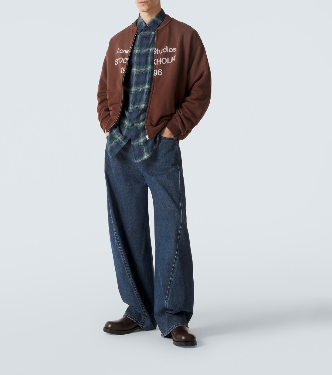 Logo cotton-blend zip-up sweatshirt | Acne Studios