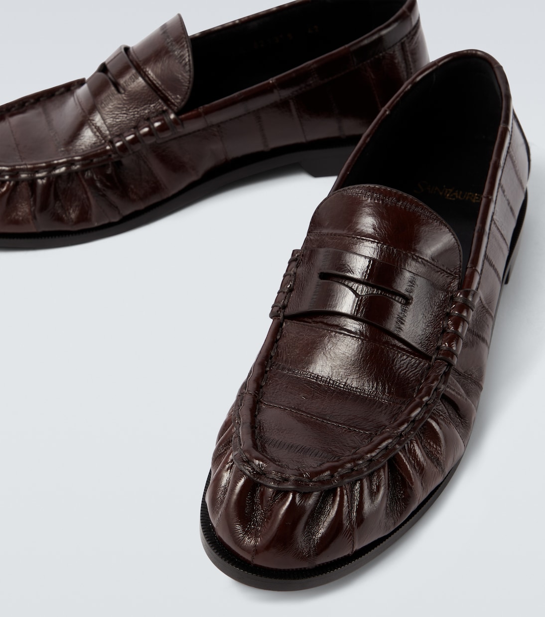 Le Loafer eel leather penny loafers | Saint Laurent