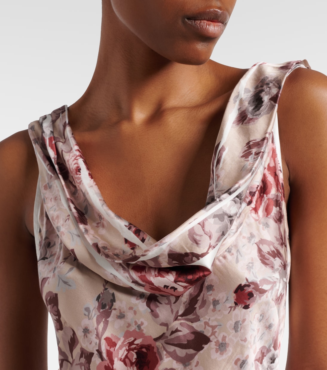 Scarf-detail floral midi dress | Acne Studios