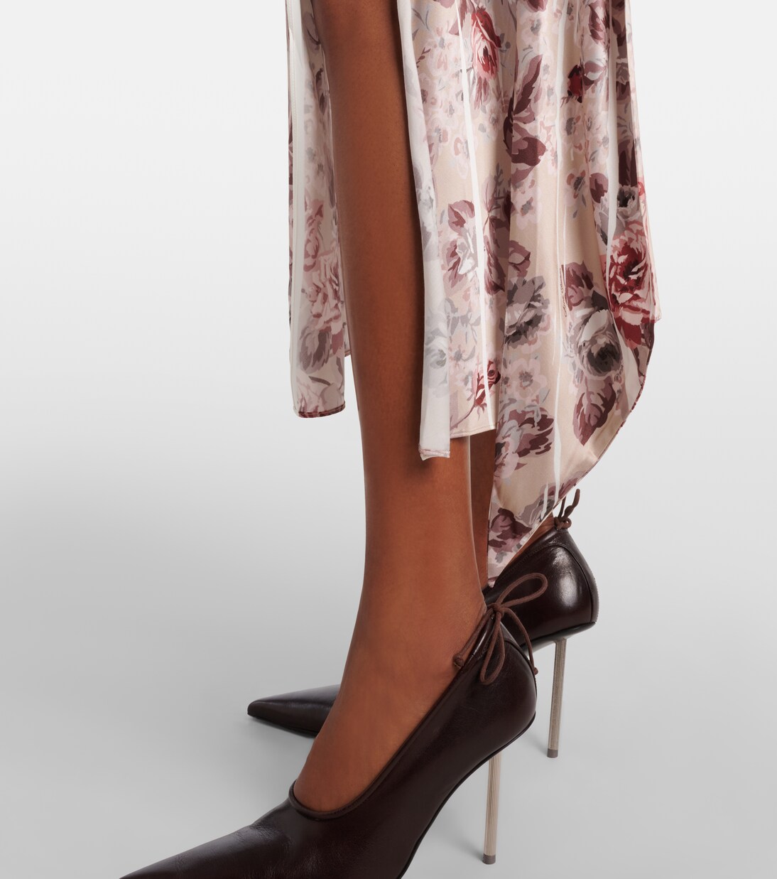 Scarf-detail floral midi dress | Acne Studios