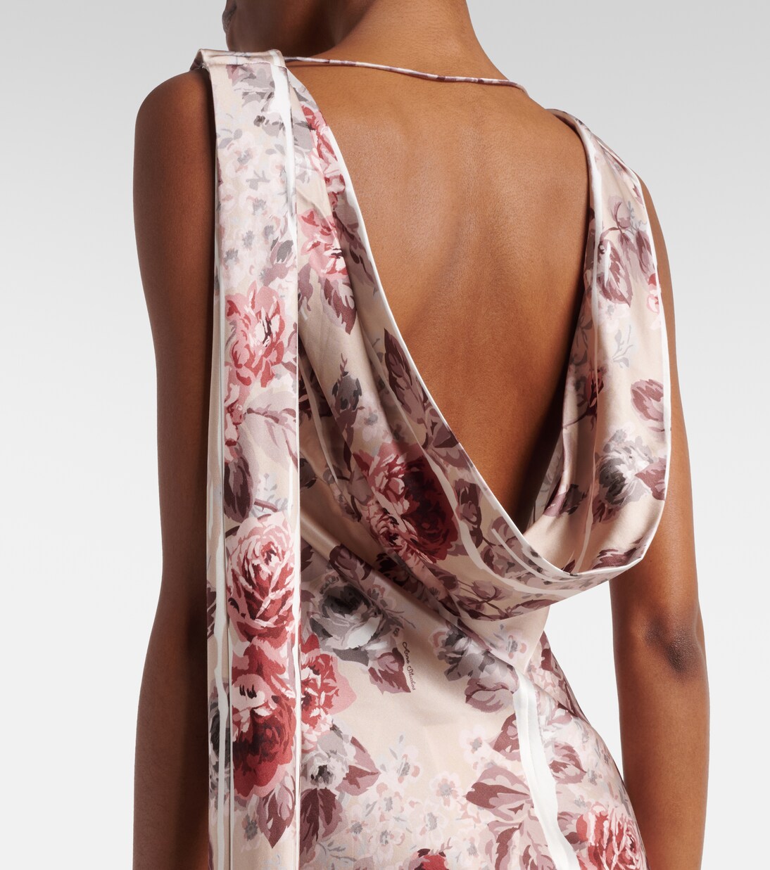 Scarf-detail floral midi dress | Acne Studios