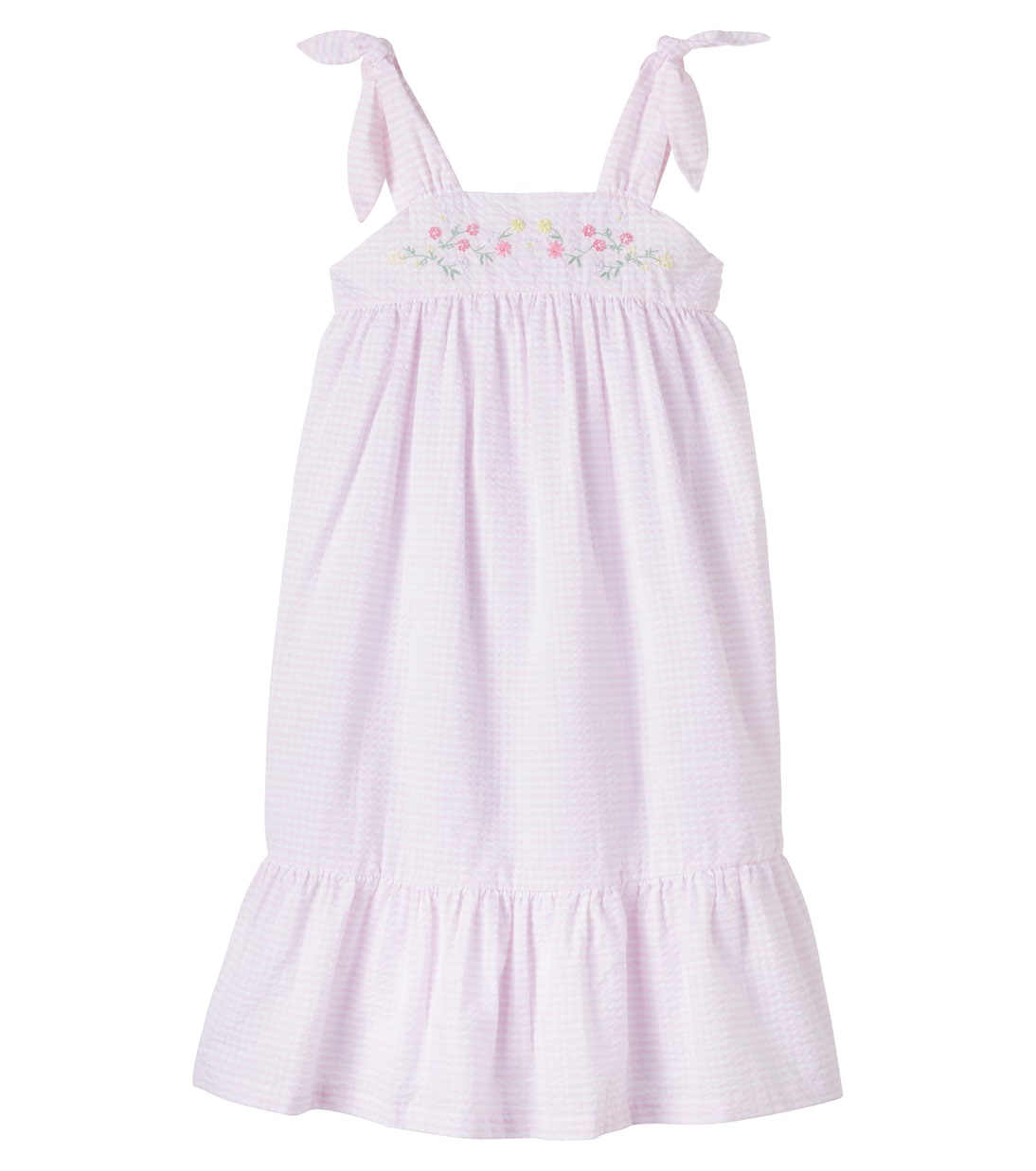 Embroidered gingham cotton dress | Tartine et Chocolat