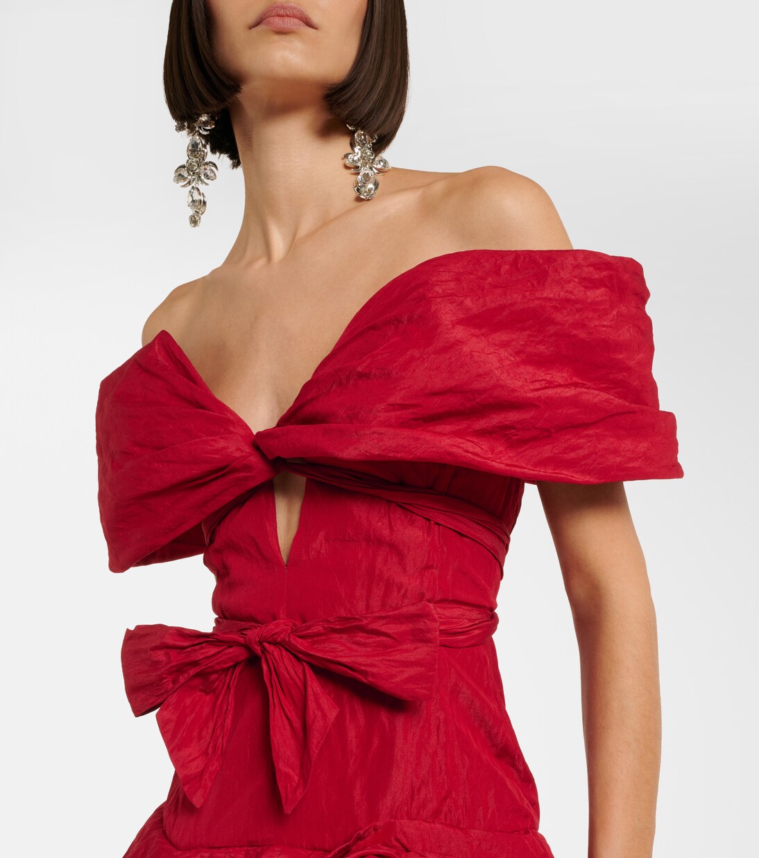 Off-shoulder cotton-blend taffeta minidress | Magda Butrym