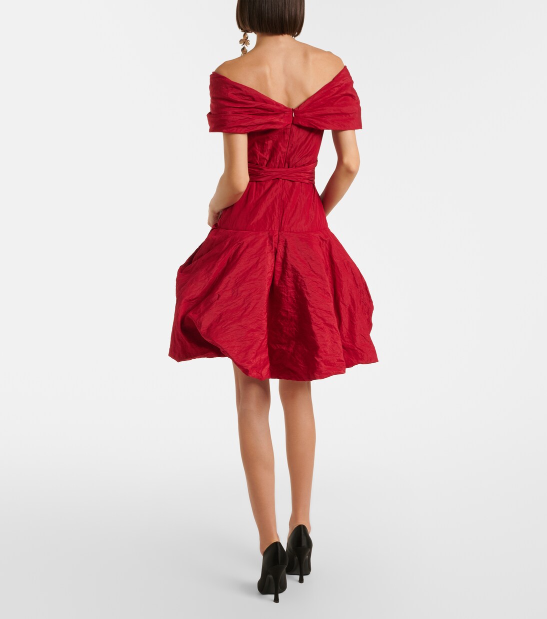 Off-shoulder cotton-blend taffeta minidress | Magda Butrym