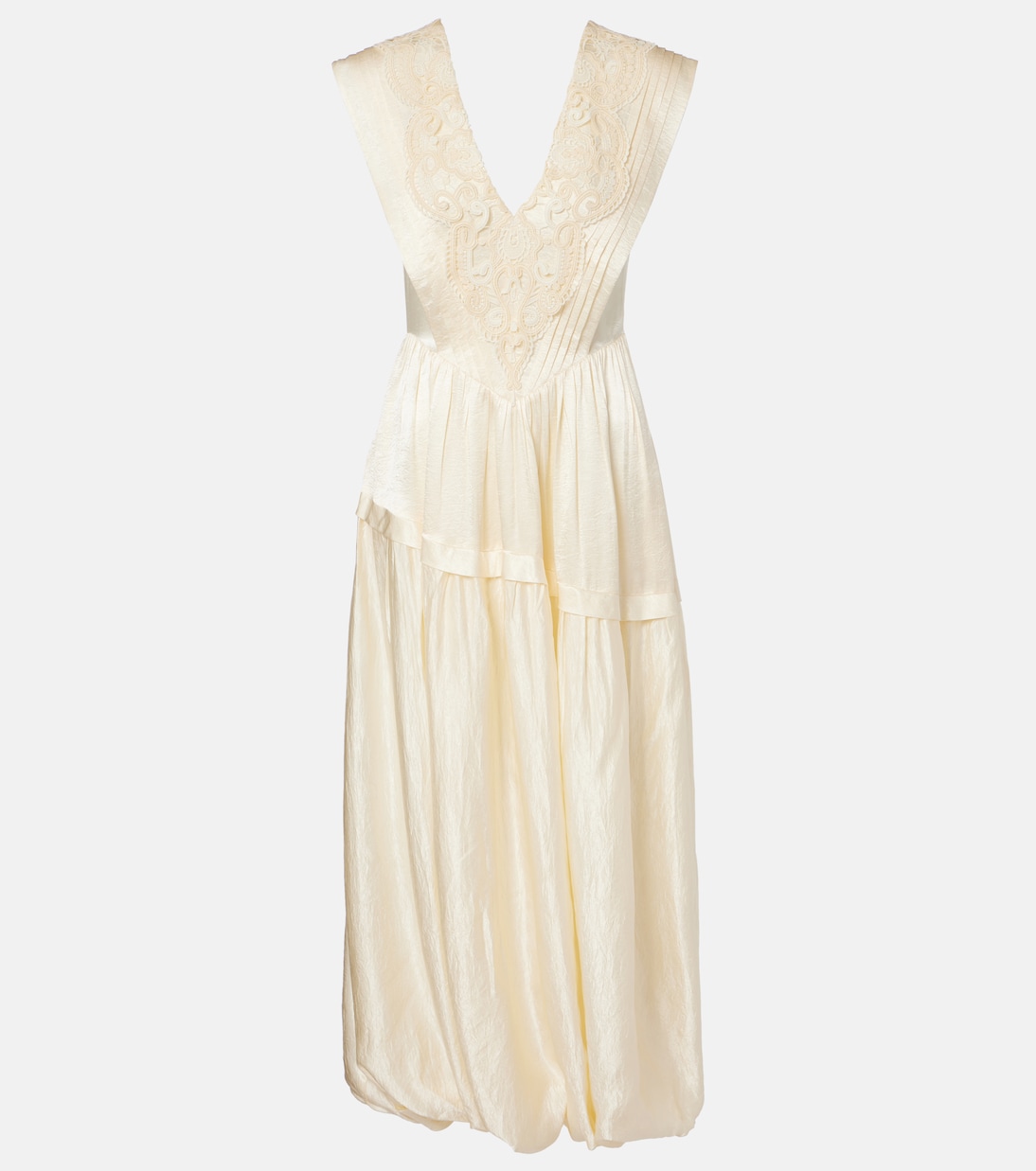 Lace-trimmed maxi dress | Xu Zhi