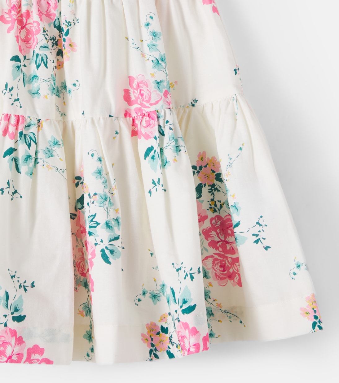 Floral shirred cotton skirt | C'era Una Volta