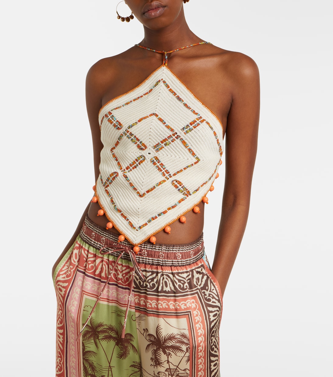 Verziertes Top Marva aus Häkelstrick | Alémais