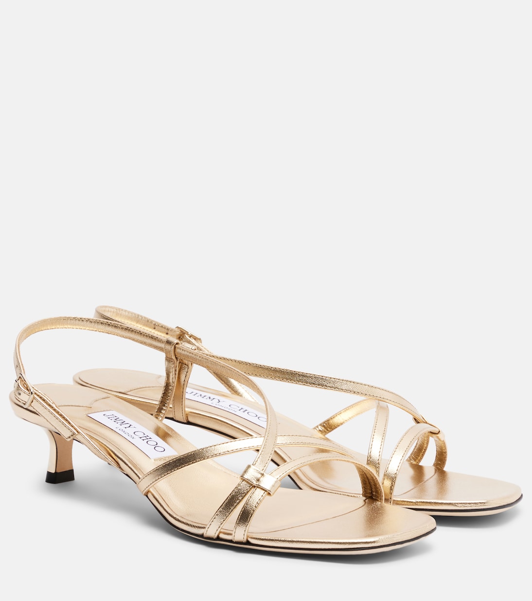 Slingback-Sandalen Farris aus Metallic-Leder | Jimmy Choo
