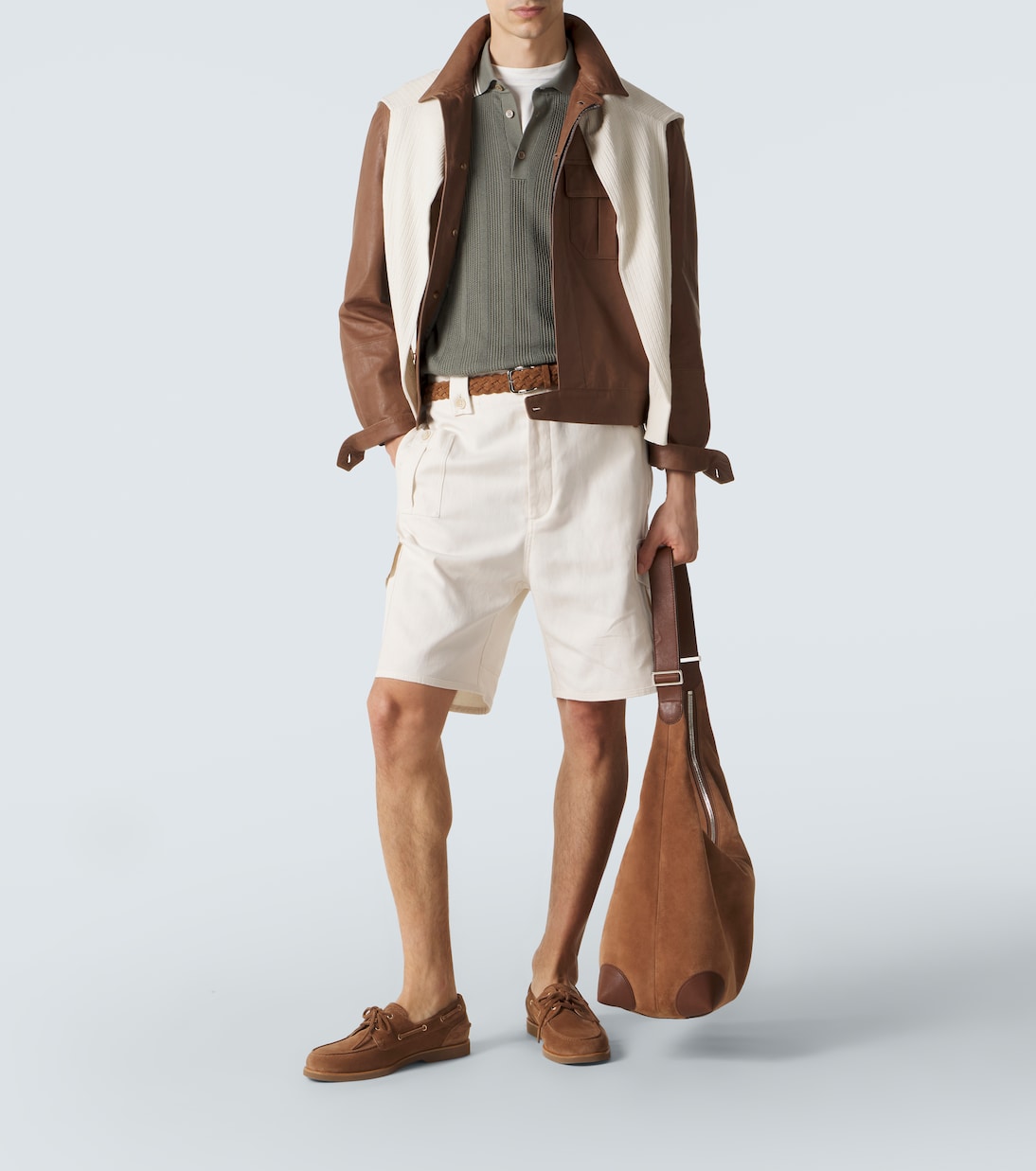 Ribbed-knit cotton polo shirt | Brunello Cucinelli