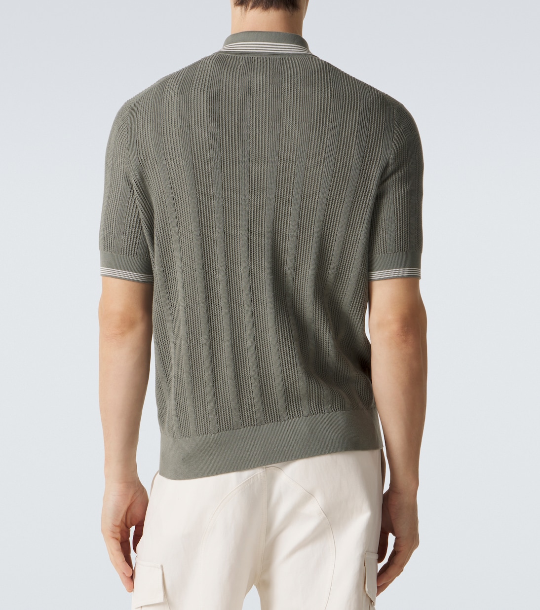 Ribbed-knit cotton polo shirt | Brunello Cucinelli