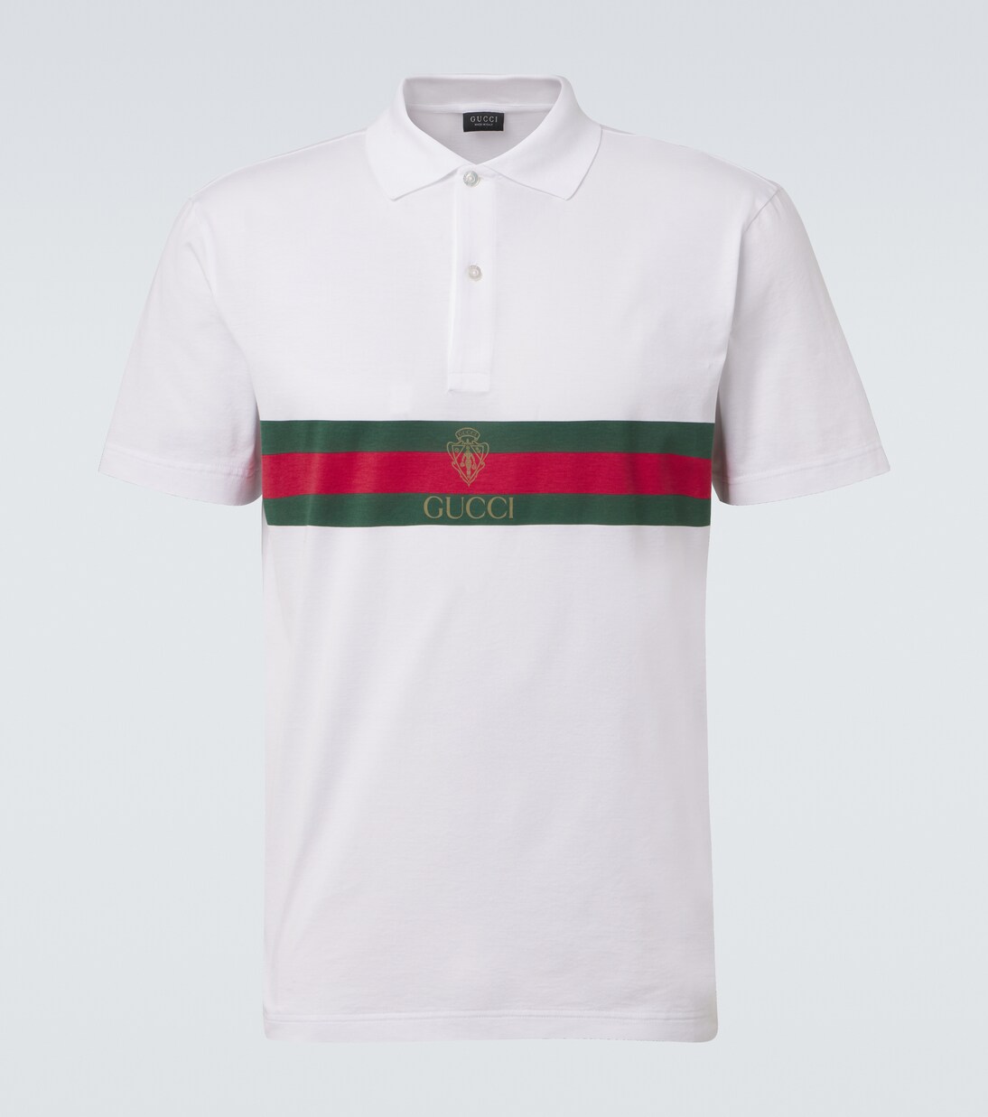 Web Stripe cotton jersey polo shirt | Gucci
