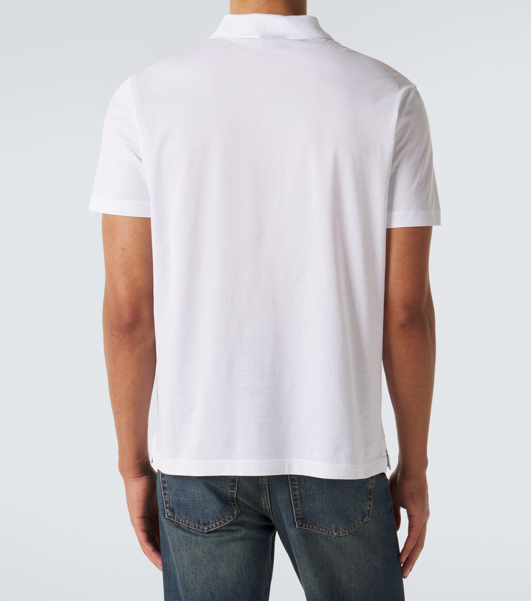 Web Stripe cotton jersey polo shirt | Gucci