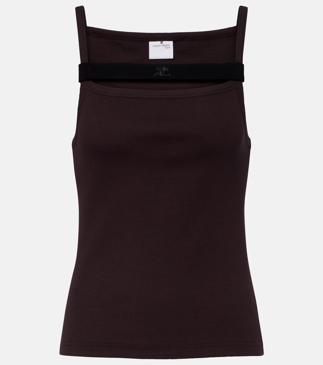 Ribbed-knit cotton tank top | Courrèges