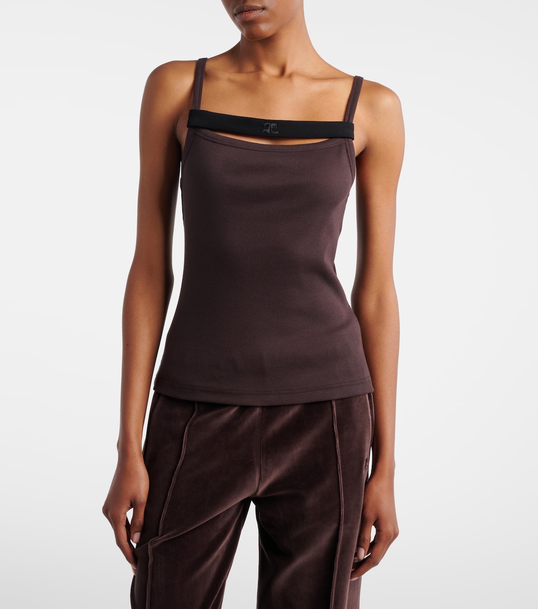 Ribbed-knit cotton tank top | Courrèges