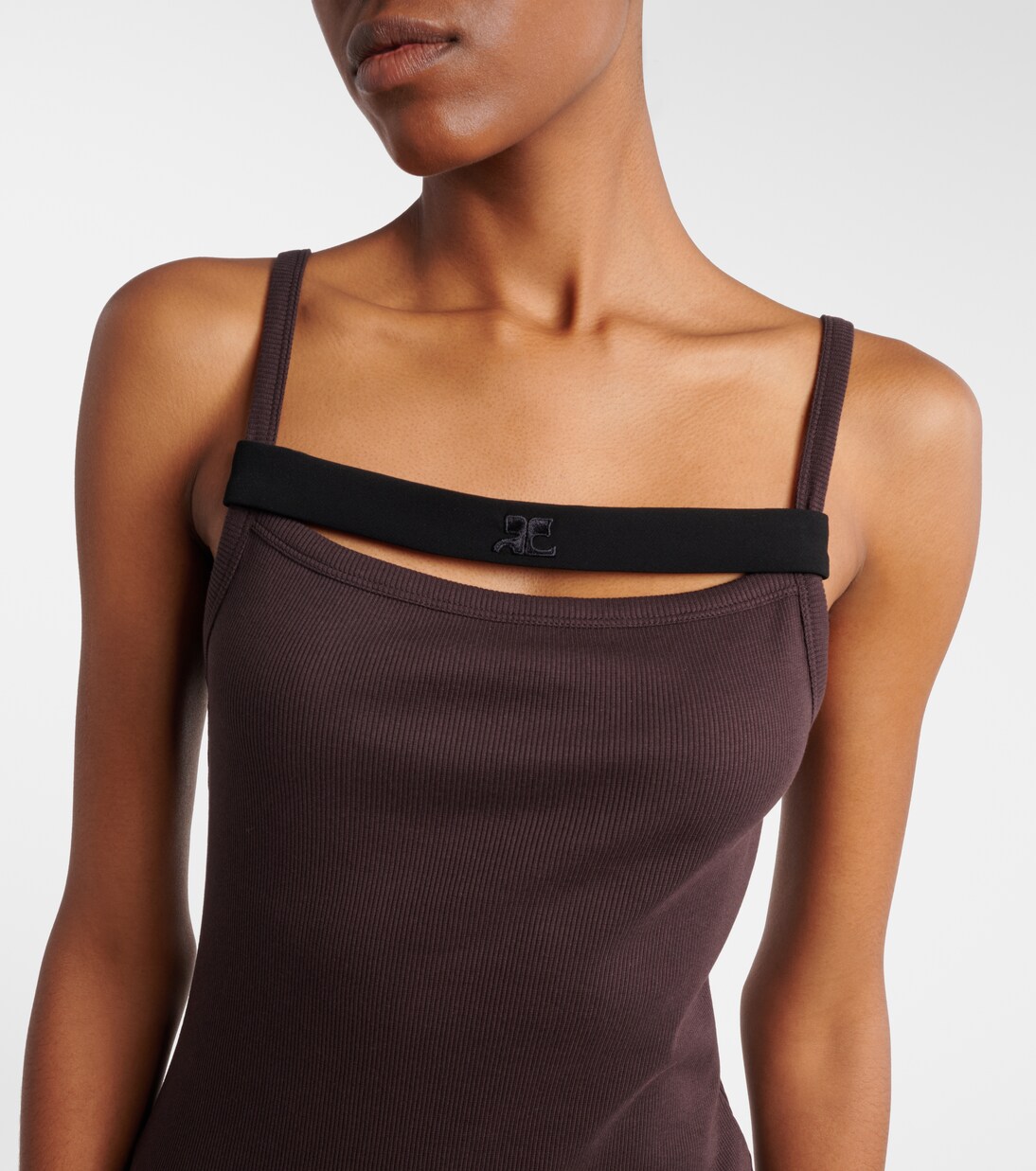 Ribbed-knit cotton tank top | Courrèges