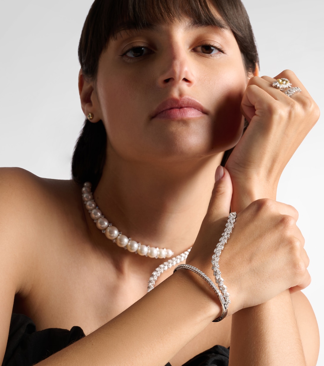 18kt white gold bracelet with diamonds | Yeprem