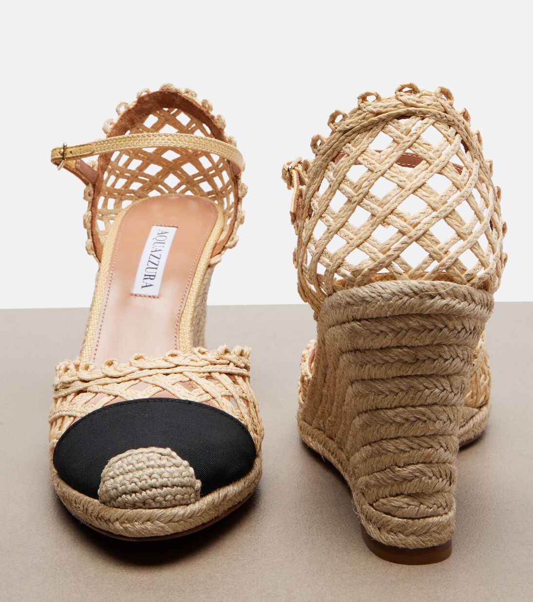Alpargatas con cuña Sunburst de rafia | Aquazzura