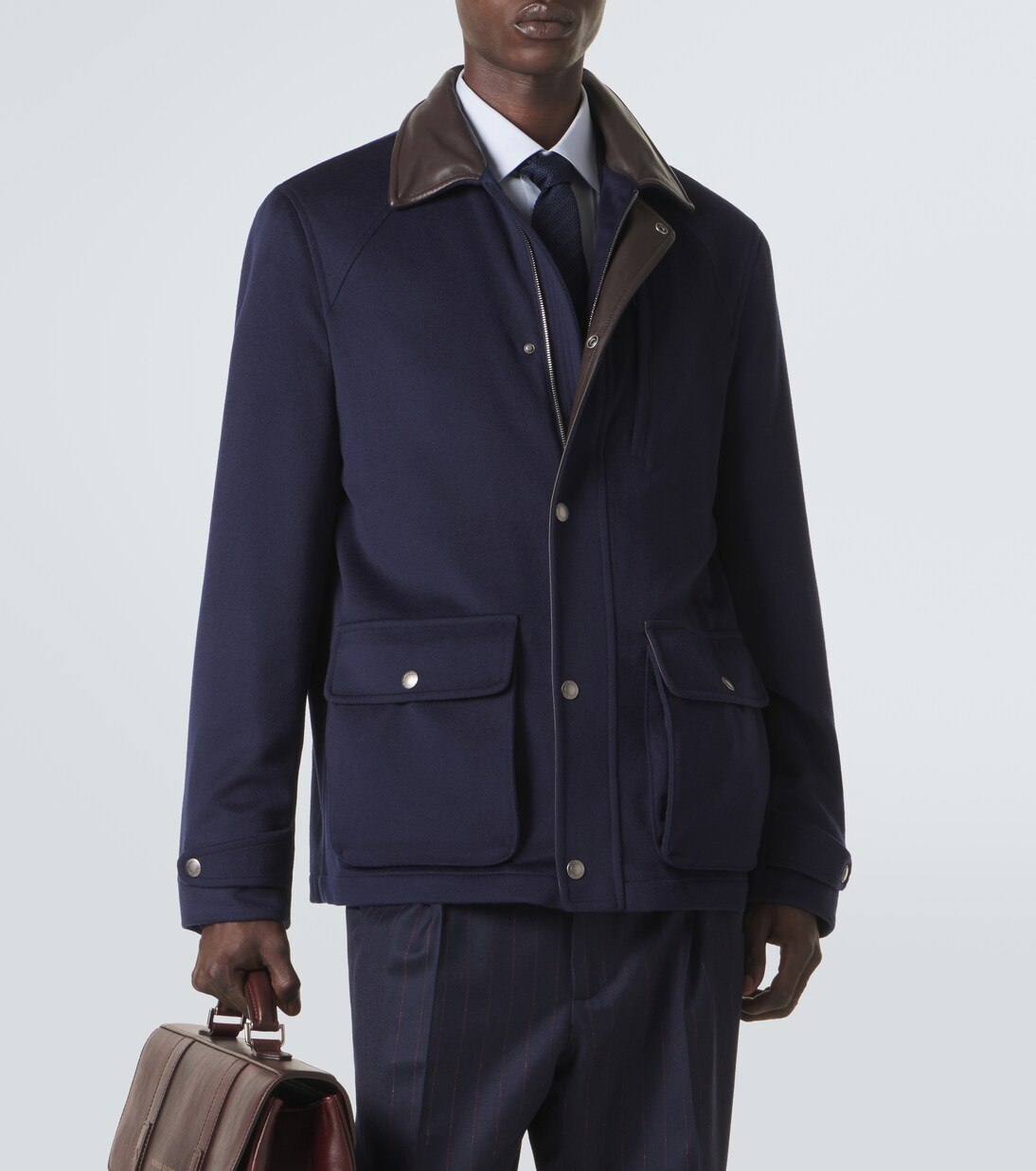 Chaqueta de lana con piel | Brunello Cucinelli