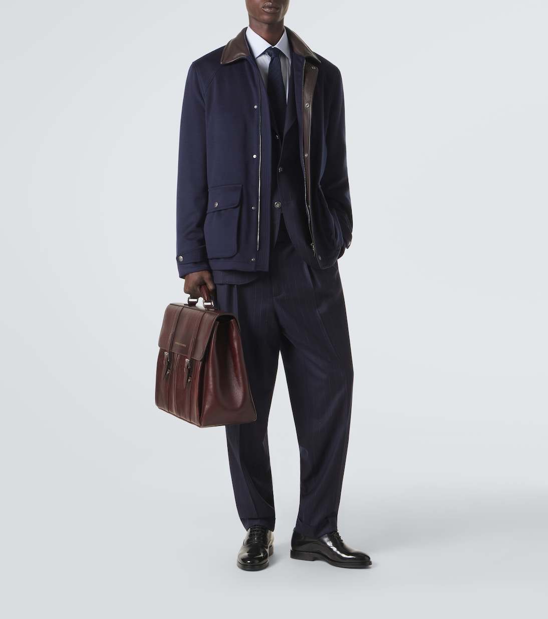 Chaqueta de lana con piel | Brunello Cucinelli