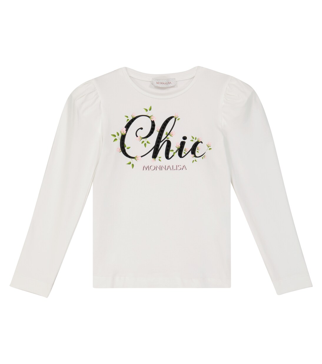 Embellished stretch-cotton top | Monnalisa