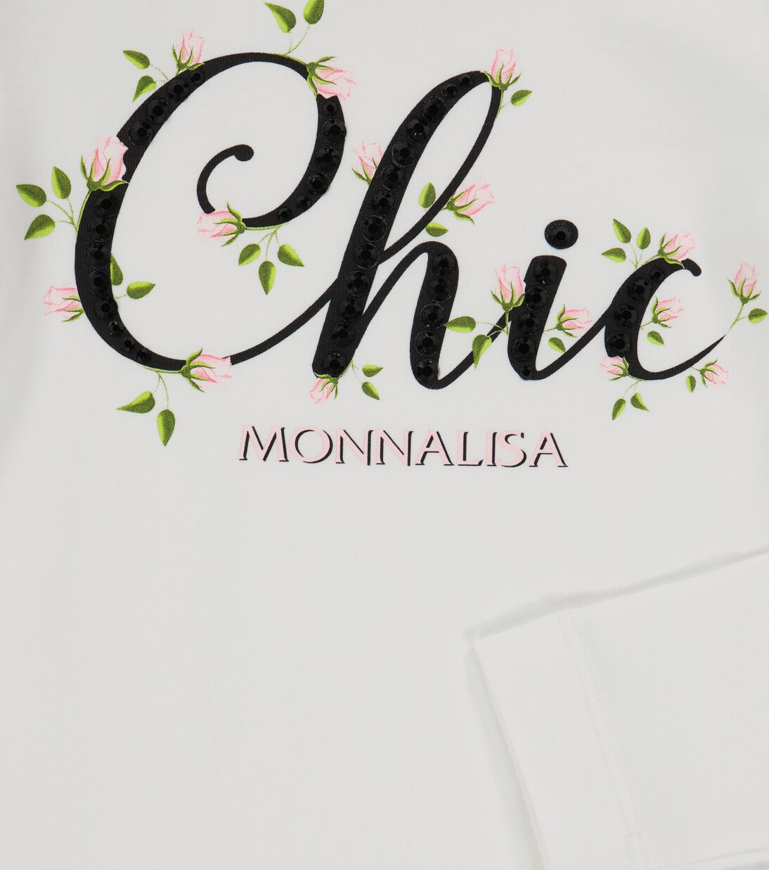 Embellished stretch-cotton top | Monnalisa