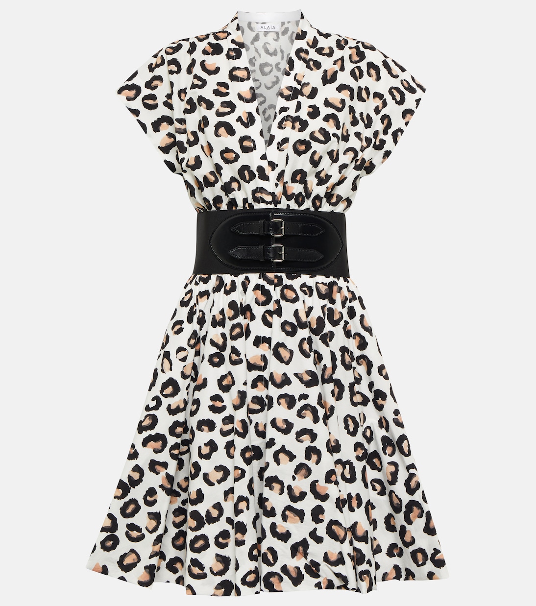 Belted printed cotton minidress | Alaïa
