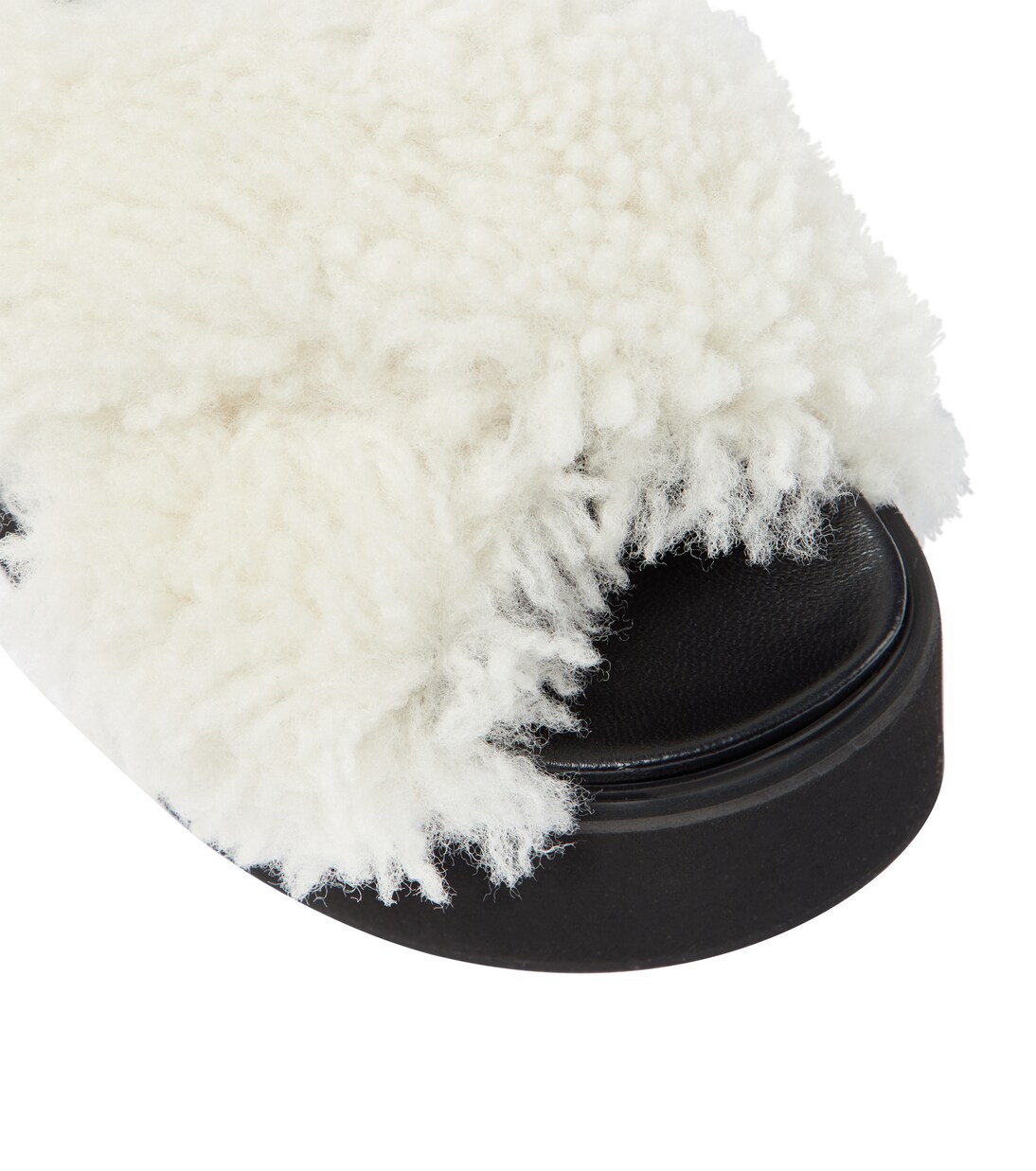 Sandalen aus Leder mit Shearling | Marni