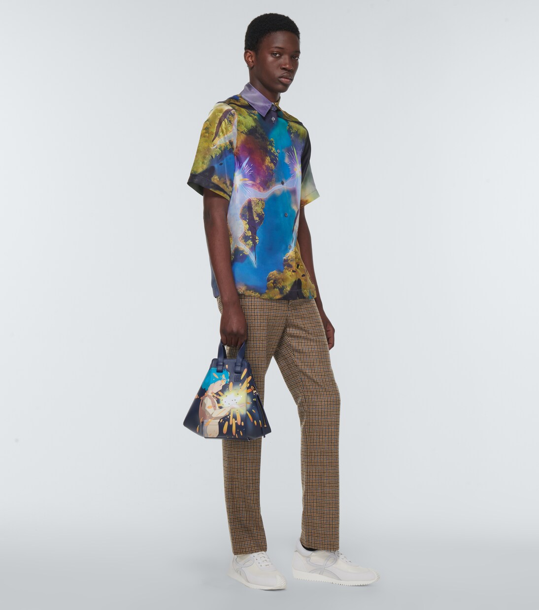 x Howl's Moving Castle checked high-rise wool pants | Loewe