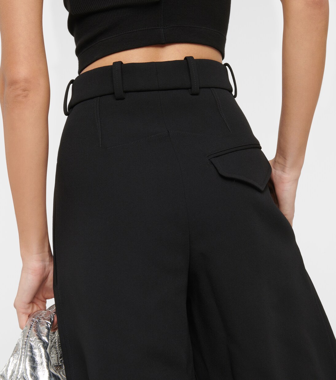 x Hailey Bieber pantalones HB de lana | Wardrobe.NYC