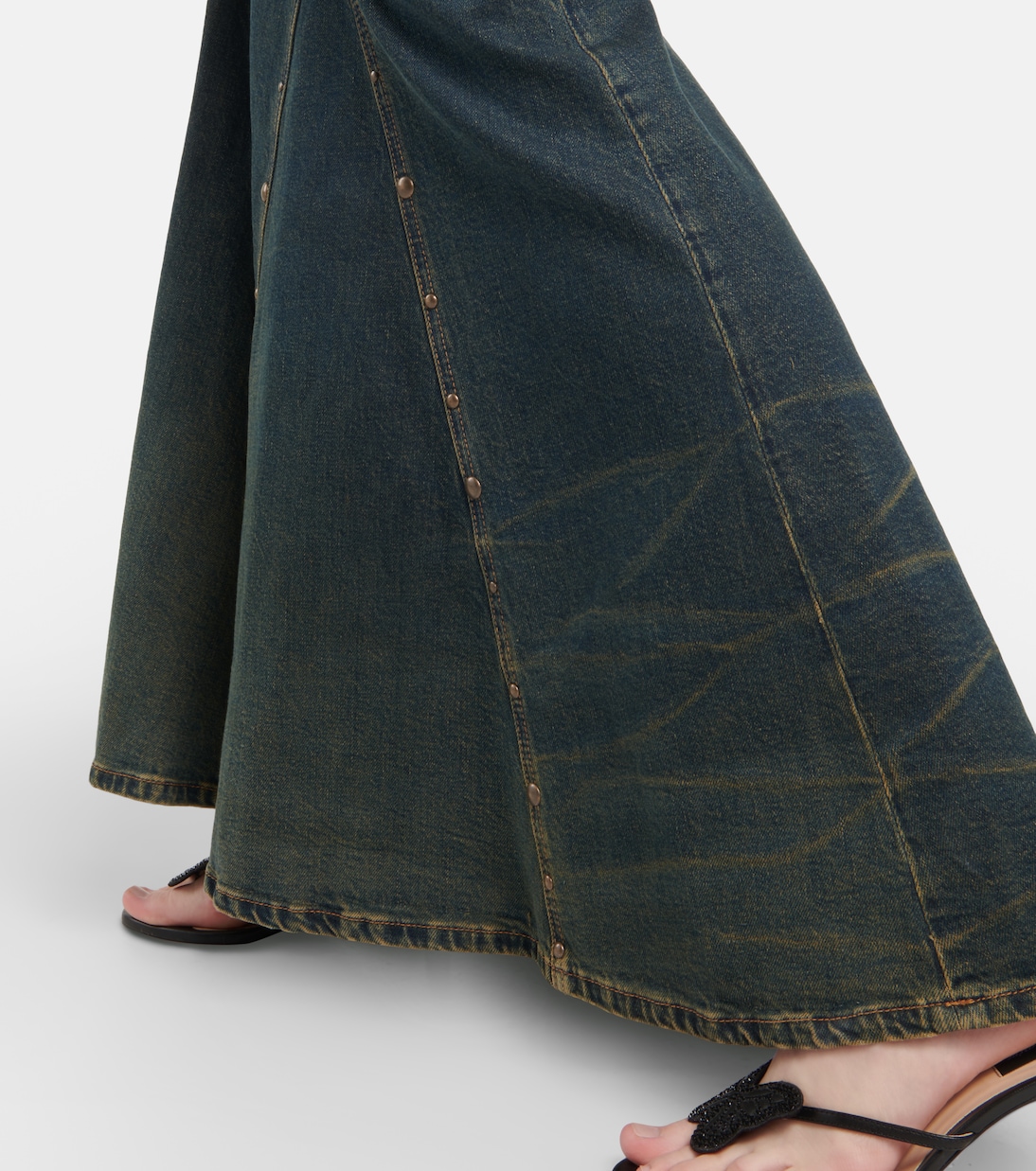 Abito lungo in denim con decorazione | Blumarine