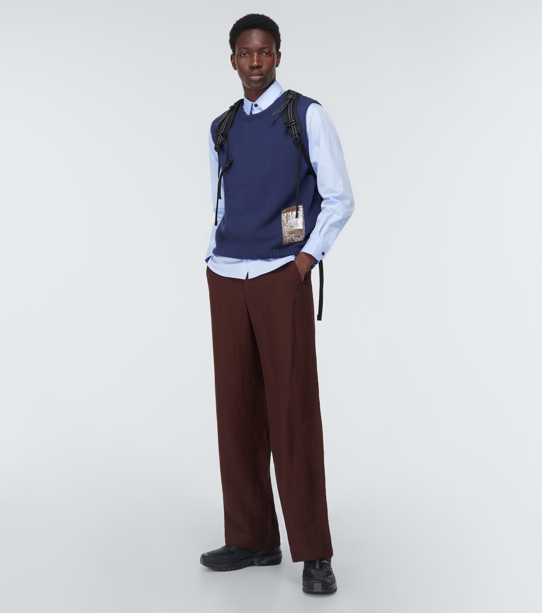 Pull sans manches brodé en coton | GR10K