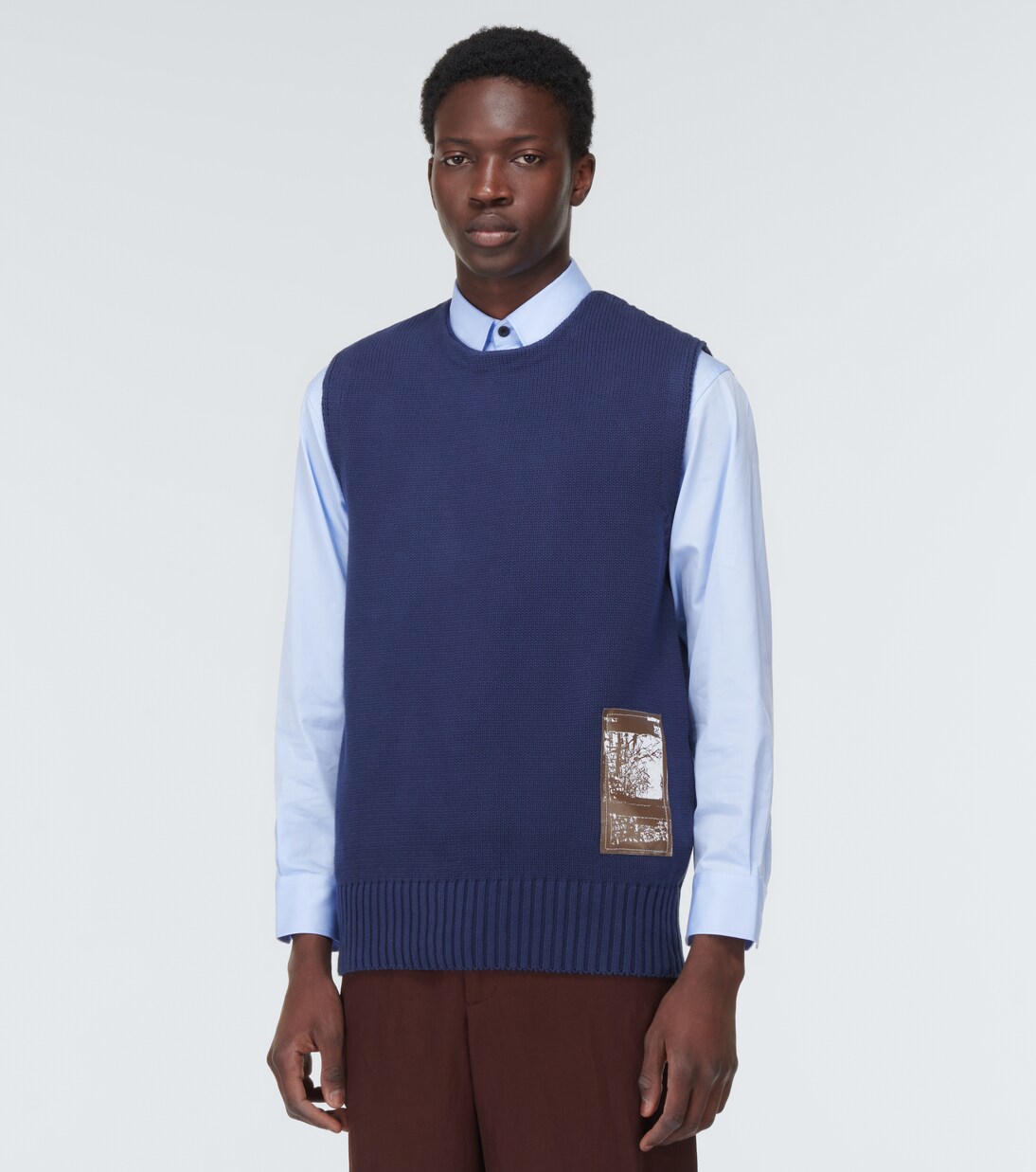 Pull sans manches brodé en coton | GR10K