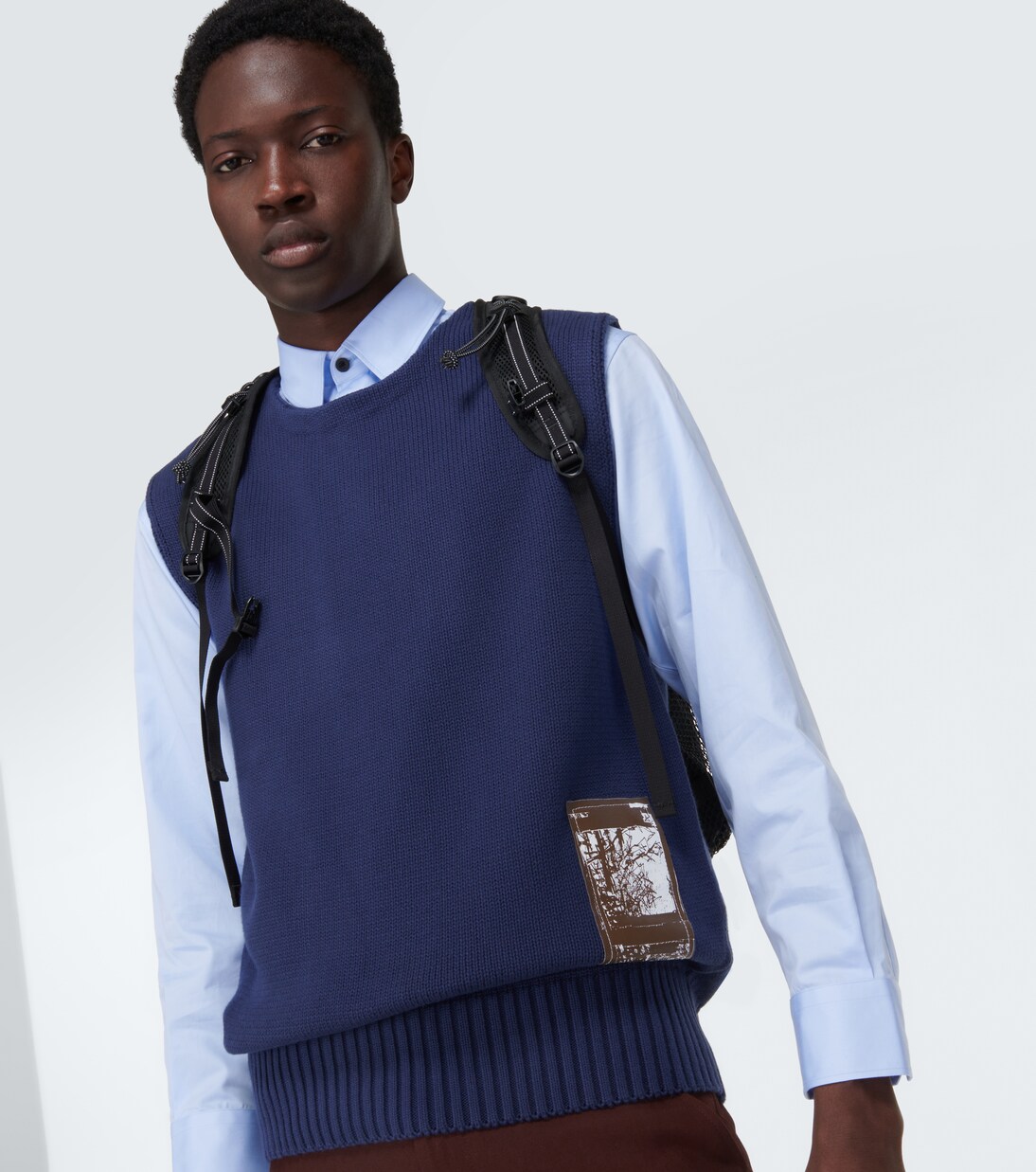 Pull sans manches brodé en coton | GR10K