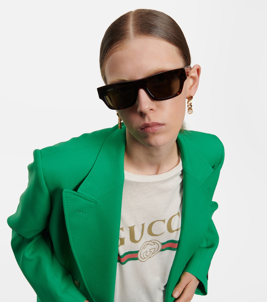 Web Stripe rectangular sunglasses | Gucci