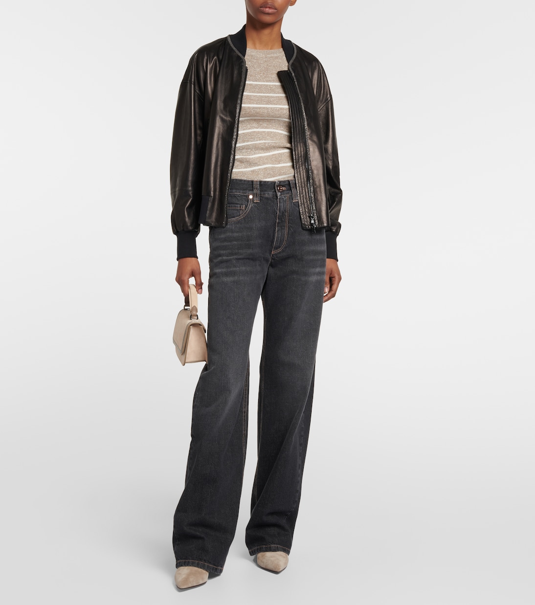Embellished wide-leg jeans | Brunello Cucinelli