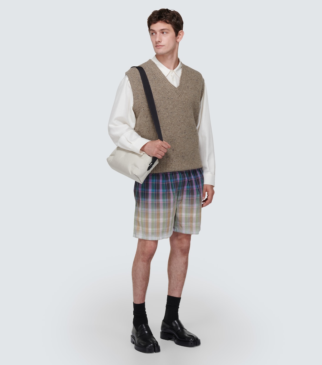 Shorts in cotone a quadri | Maison Margiela