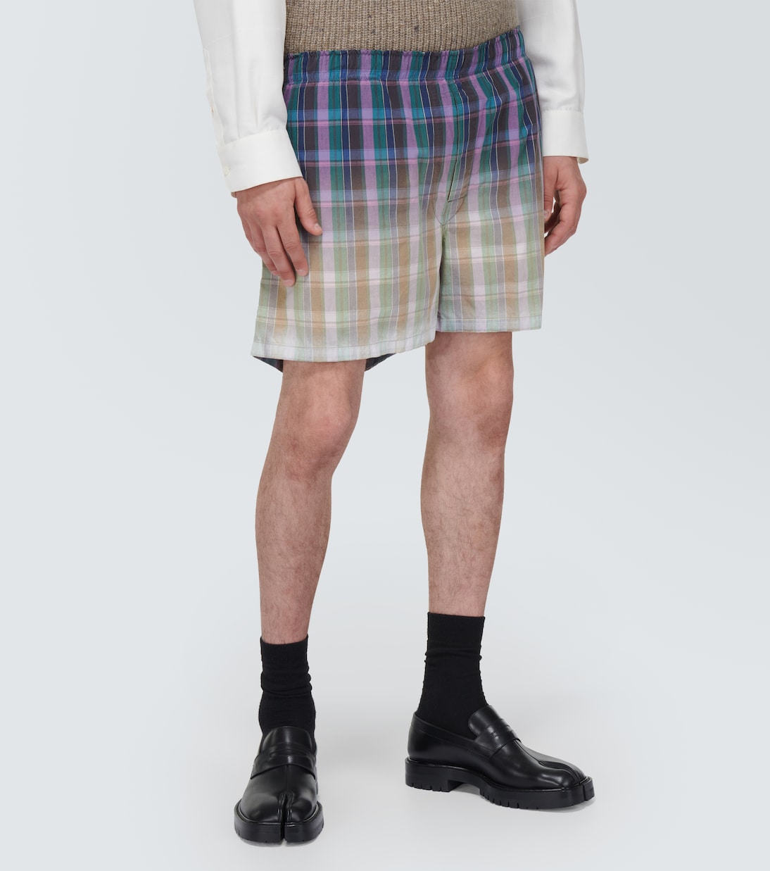 Shorts in cotone a quadri | Maison Margiela