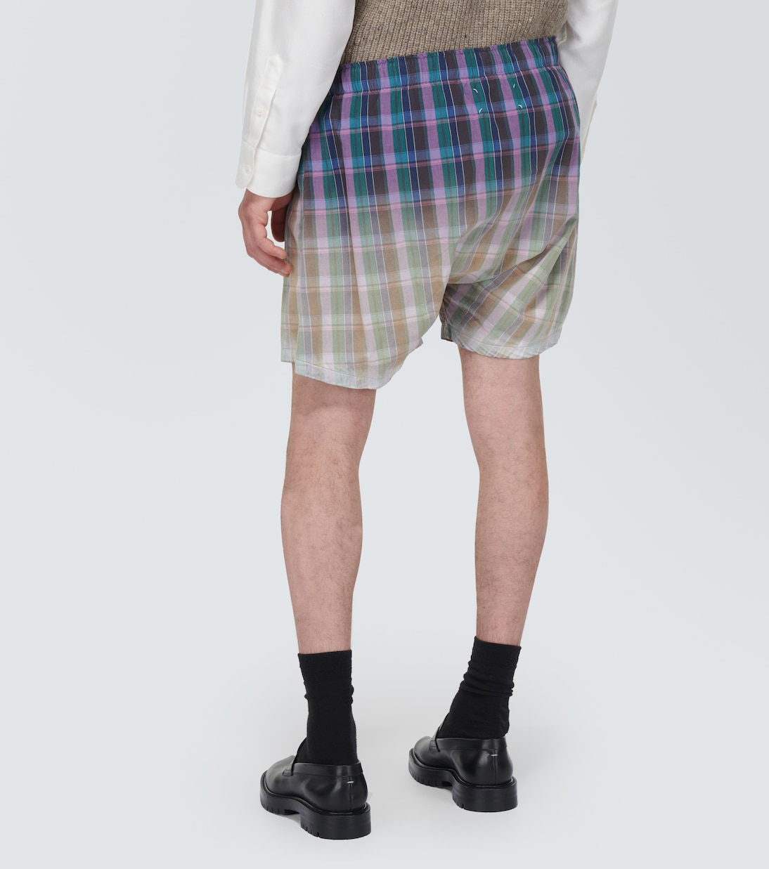 Shorts in cotone a quadri | Maison Margiela