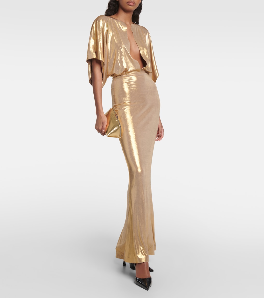 Obie metallic jersey maxi dress | Norma Kamali